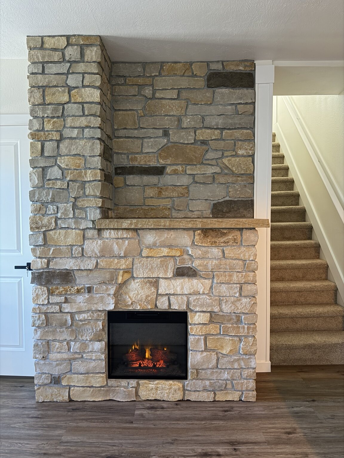 Custom stone fireplace